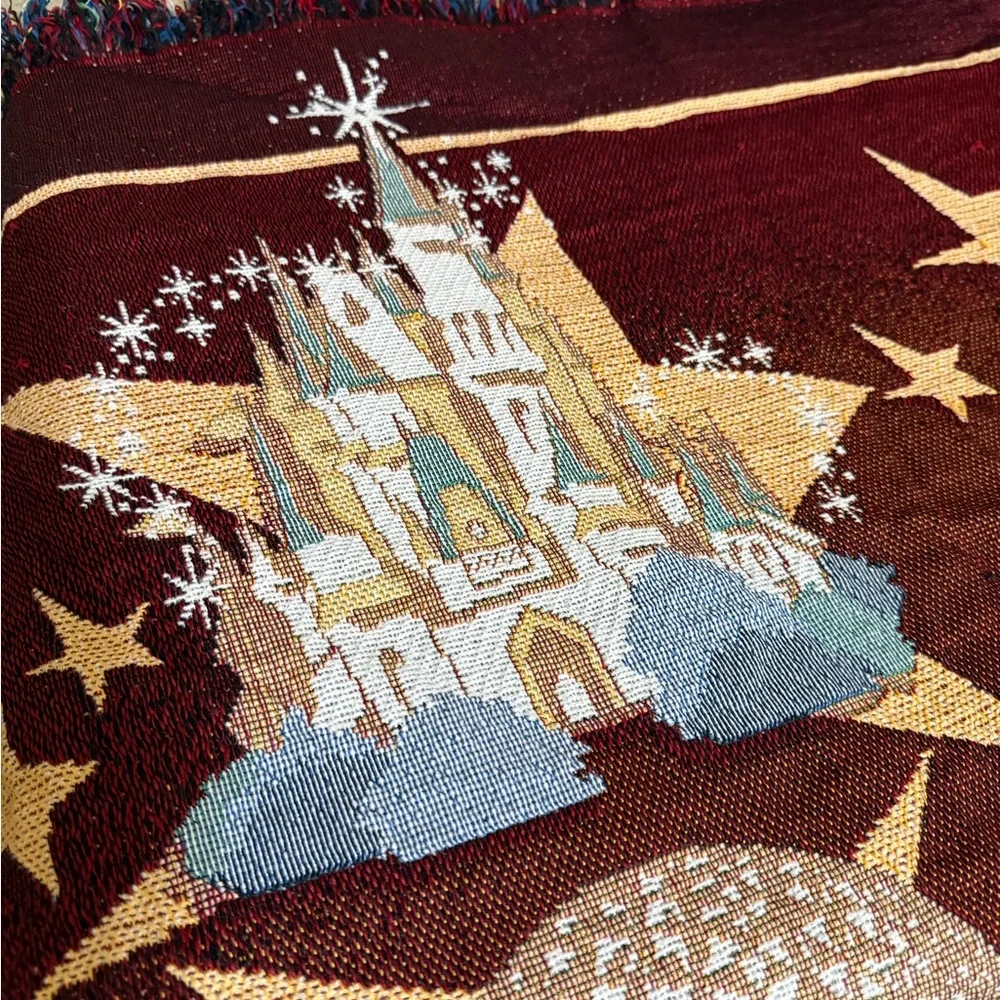 Disney Mickey Mouse Maroon and Black Throw Blanket - Picture 2 of 7